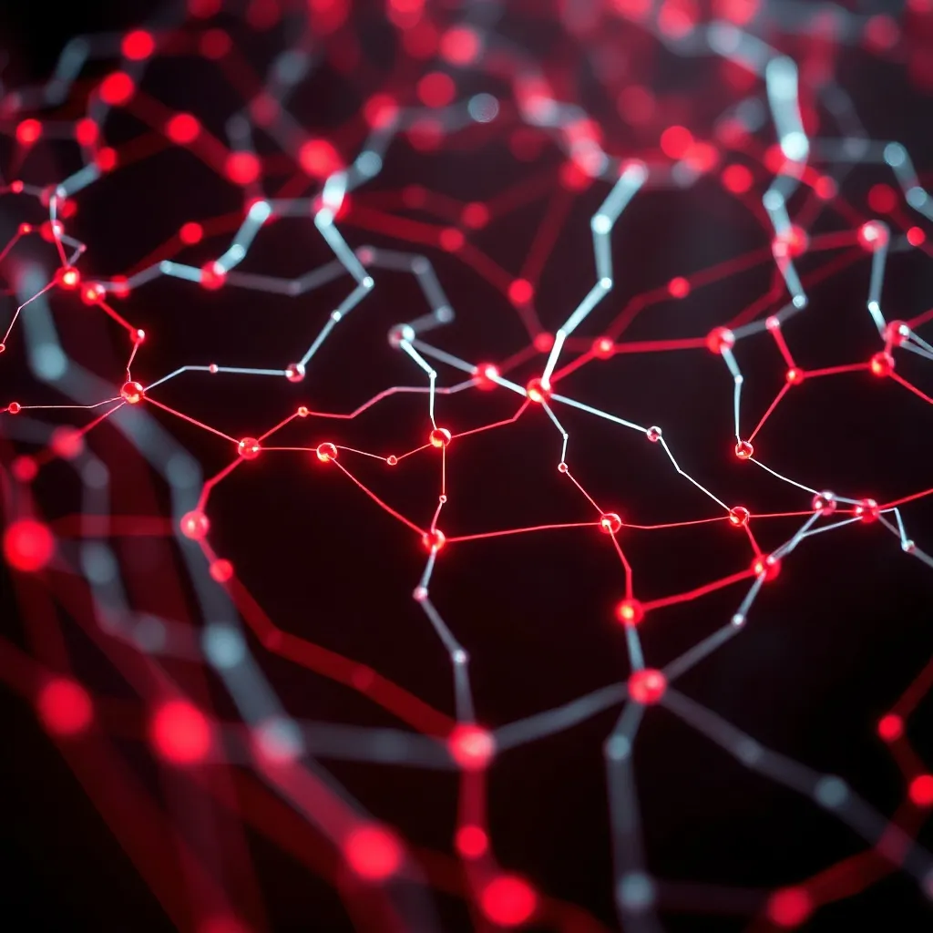 A high-tech digital visualization of neural network pathways