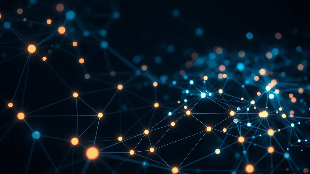Abstract technical visualization of neural network layers wi